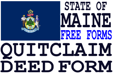 Maine Quit Claim Deed Form